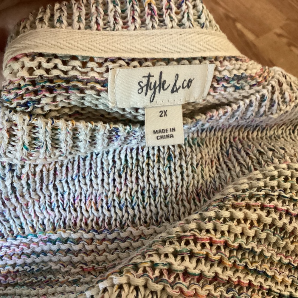 Style & Co Multicolor Long Sleeve Tunic Sweater Size 2X - Picture 4 of 4